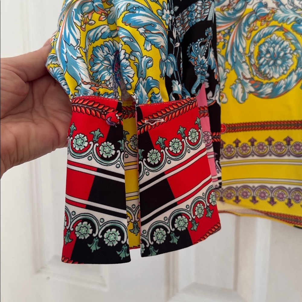 Oolala Versace-Inspired Button-Down Blouse Multi … - image 4